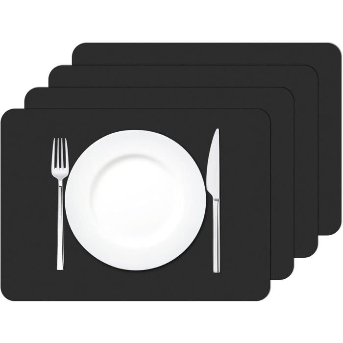 Dyaucwpo 6 Pièces Set de Table, Set Table Plastique PVC, Sets de Table Lavables, PVC Dessous de Table Résistant, Antidérapants Faciles à Nettoyer, pour Table de Cuisine et Restaurants, 44 × 30cm