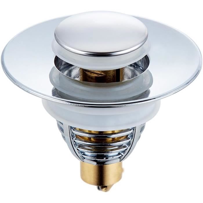 Bonde De Lavabo Universelle Avec Filtre - 32 à 42 Mm - Acier Inoxydable Et Laiton - Installation Sans Outil, Anti-colmatage