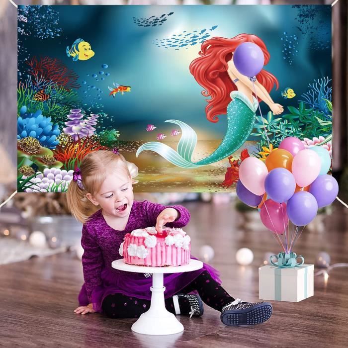 Toile De Fond Photo "Sous La Mer" Sirène - Décoration Baby Shower Ou Anniversaire Enfant