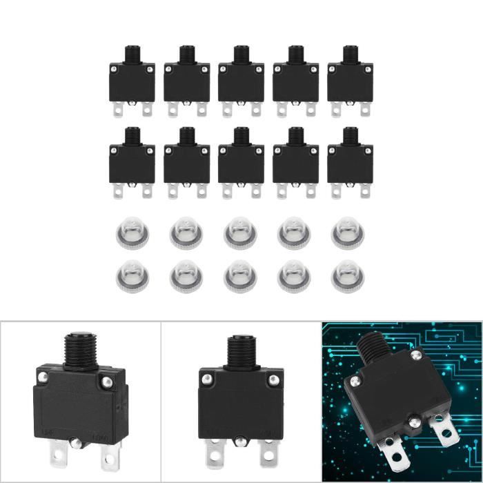 Disjoncteur à Réinitialisation Automatique 10 A, 10 Fusibles de Protection contre les Surcharges, Matériau ABS , pour les Enfants Qui Montent sur des Accessoires de Voiture Disjoncteur à Réinitialisation Automatique 10 A, 10 Fusibles de Protection contre les Surcharges, Matériau ABS , pour les Enfants Qui Montent sur des Accessoires de Voiture