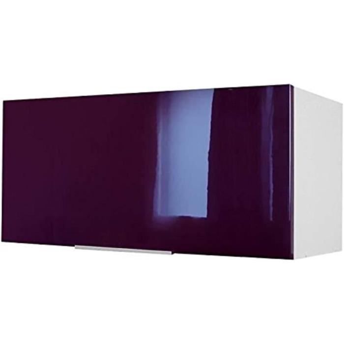 rangement suspendu - trahoo - meuble haut de cuisine sur-hotte aubergine - contemporain - design