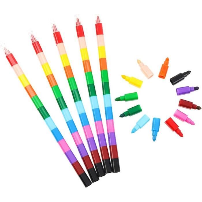 Coffret De 24 Crayons De Couleur En Cire Naturelle Pour Bébés – Faciles à Tenir, Lavables, Non Toxiques Et Résistants, Parfaits Pour Les Petites Mains Dès 12 Mois