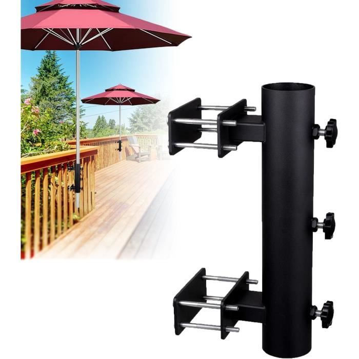 Zfseyuh Support Parasol Balcon Rectangulaire – Fixation Balustrade 25-38 Mm, Acier Galvanisé, Pour Terrasse & Jardin