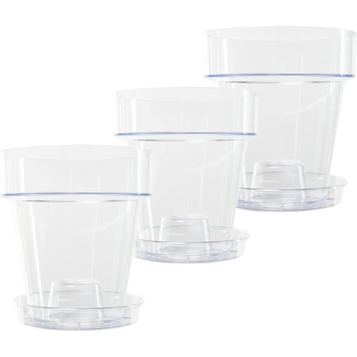 Pot Transparent Pour Orchidées Et Plantes Grasses – Avec Trous De Drainage, Diamètre 14 Cm, Plastique Résistant (intérieur/extérieur) - 5