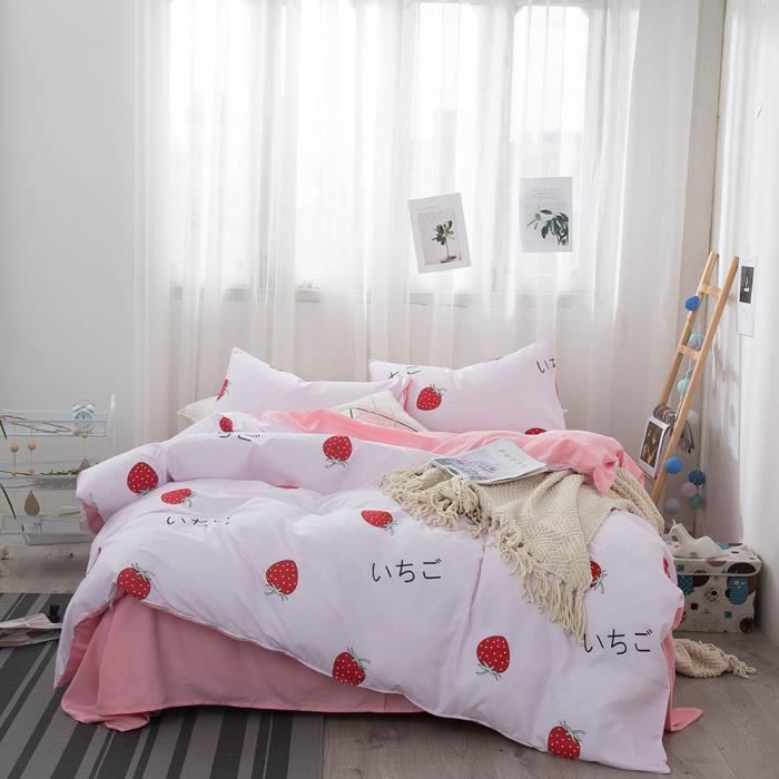 Ensemble de literie pour enfant en trois pièces avec dessins animés drap-housse housse de couette et taie doreillerStyle E