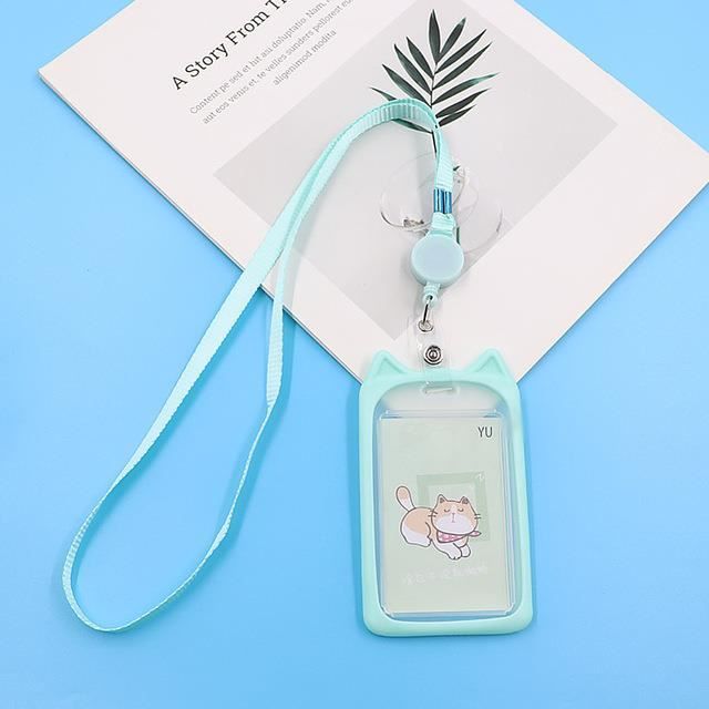 Porte-cartes Transparent Avec Cordon à Ressort - Résistant à L'Eau Pour Cartes De Crédit, Bureau, Voyage - 14