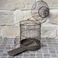 Grande Cage à Oiseau Ronde En Fer De Décoration Marron 57 Cm