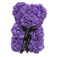 Cadeau de la Saint-Valentin Rose nounours fleur artificielle Saint-Valentin anniversaire, noeud papillon violet, multicolore-1