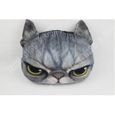 TD® 3D Cat Imprimer Coussin Coussin créatif mignon poupée en peluche cadeau Home  Joli tapis de chat  Couleur: gris-1
