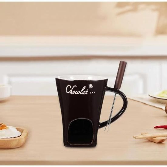 Tasse à Fondue Au Chocolat Avec Fourchette De 200 Ml à Fond Creux En