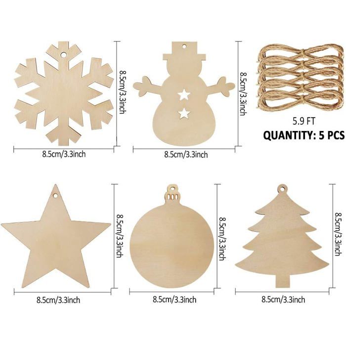 200 Formes D'arbres De Noël En Bois Naturel - Décoration DIY Pour Sapin, Cadeaux, Bricolage - Lot De 4 Sachets