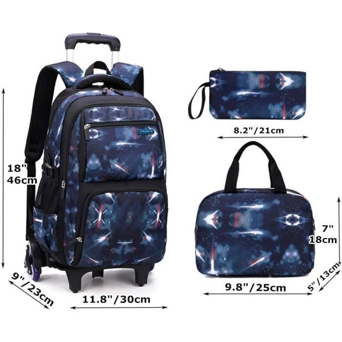 Cartable a Roulette Garcon Primaire Marque Modele Bleu Enfant Mixte