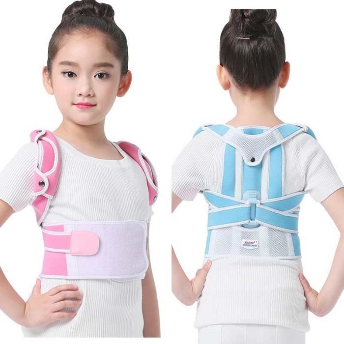 CEINTURE LOMBAIRE Enfants bosse Correction ceinture Posture correcteur epaule colonne vertebrale dos orthese soutien Type Bleu M Cdiscount Sante Mieux vivre