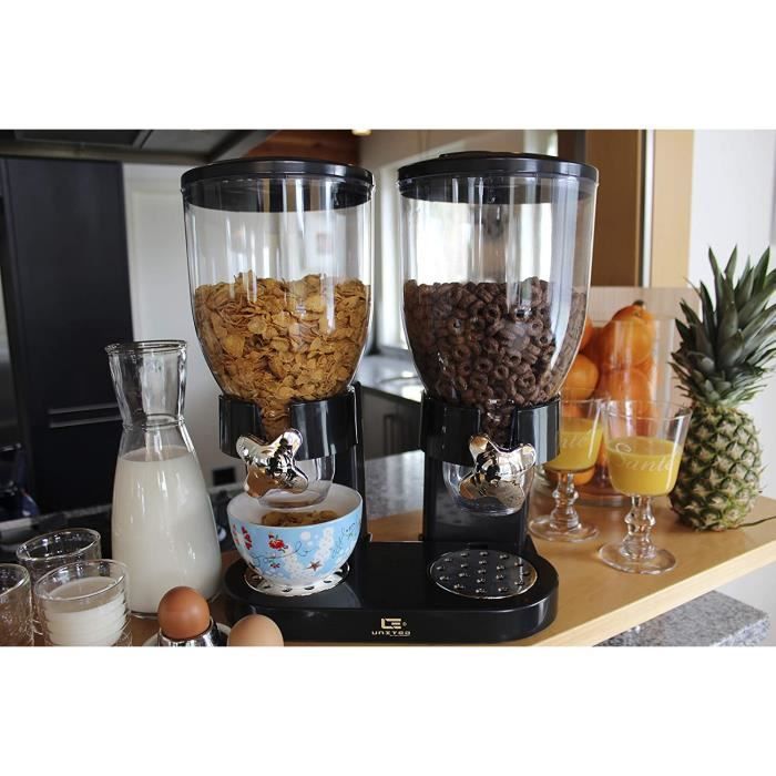 Distributeurs de Céréales - Cornflakes Dispenser - Noir - Petit-déjeuner -  Outils de Cuisine - 33x20x42 cm - Cdiscount Maison