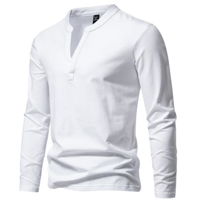 T Shirt Coton Manche Longue Homme T-Shirt Homme À Manches Longues