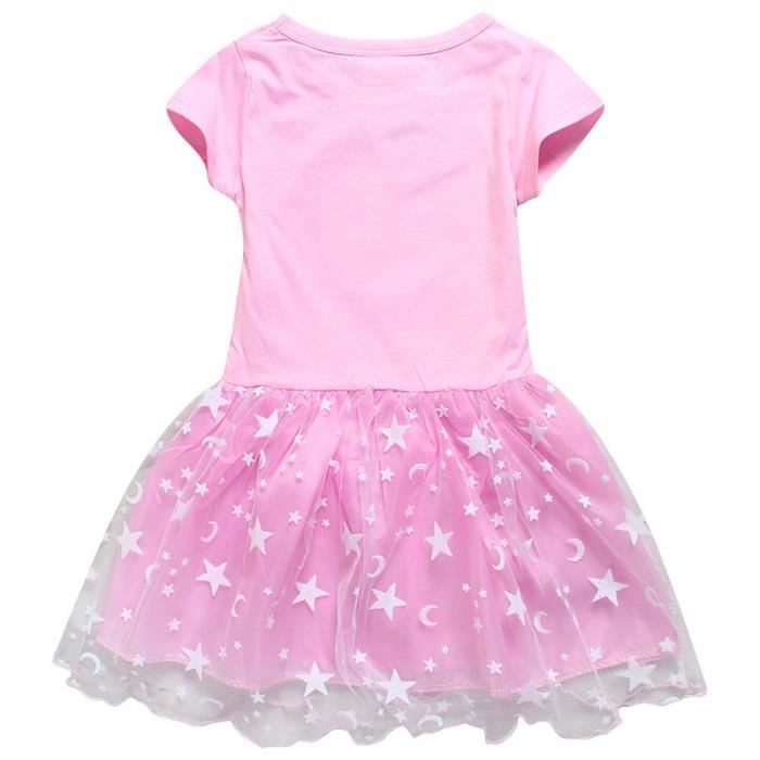 Masha et Michka Filles Robe manches courtes en pur coton Rose