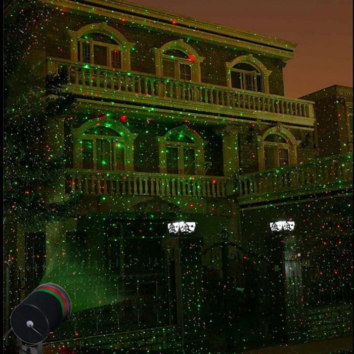 Projecteur laser Noel étoiles vertes points rouges animés