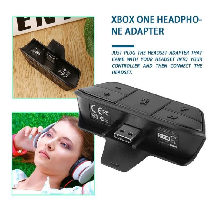 Adaptateur De Casque Stéréo Pour Xbox One - Permet D'utiliser Des Casques 3,5 Mm Avec Contrôle Du Volume Et Du Chat