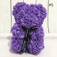 Cadeau de la Saint-Valentin Rose nounours fleur artificielle Saint-Valentin anniversaire, noeud papillon violet, multicolore-2