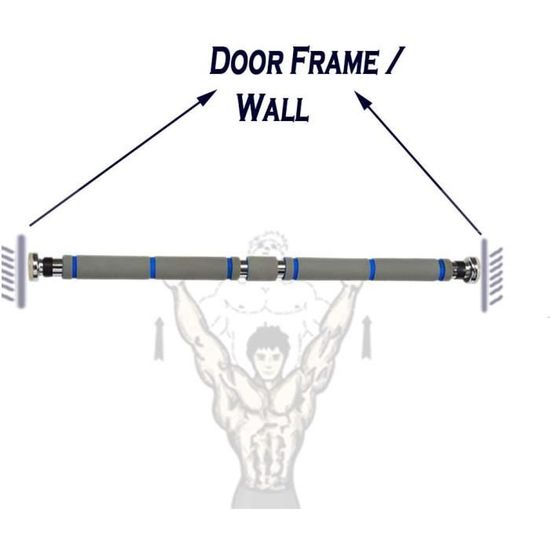 Barre De Traction Porte Réglable 60-100 Cm – Acier Galvanisé, Coussinets Antidérapants, Charge Max 100 Kg – Pour Tractions, Pompes, Abdos – Home Gym