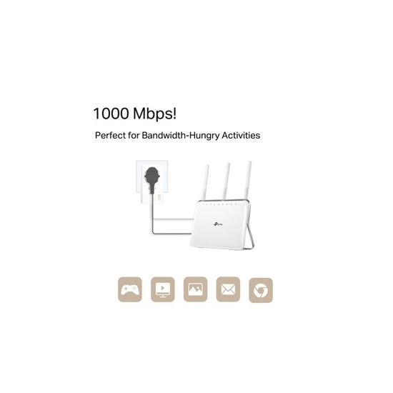 TP-Link CPL Powerline Adapter – 1000 Mbps, 1x Gigabit-Port + Integrierte Steckdose, Ideal Für TV & Streaming
