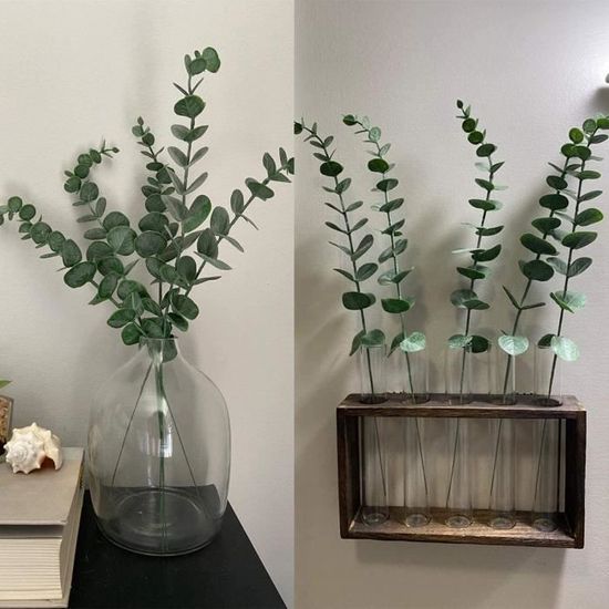 4 Pcs Feuilles D'eucalyptus en Argent Artificiel25.6'' Plantes De Feuillage  De Verdure en Soie pour Décor De Bouquet De Maria 637 - Cdiscount Maison