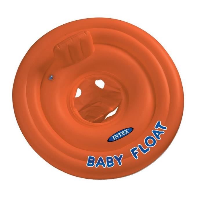 Bouée Gonflable Rayée Orange – 50x50x13 Cm – Flotteur De Piscine – Plage, Lac, Fête – Garçon Et Fille