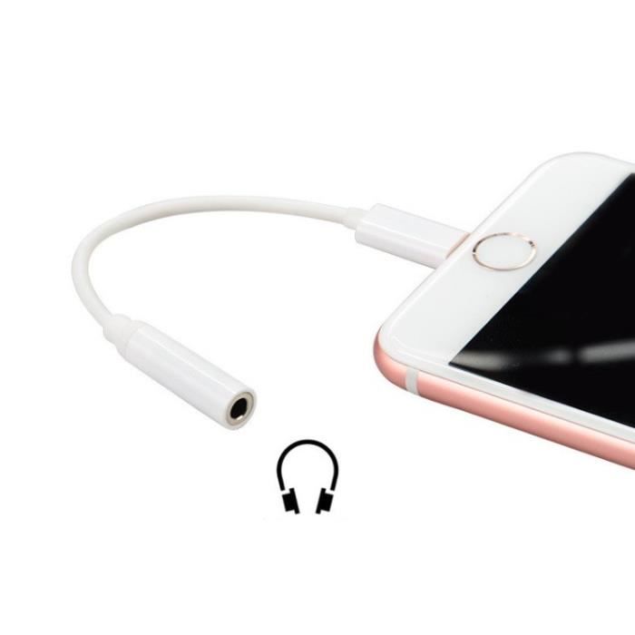 Connecteur Lightning (iPhone) vers 3.5 mm AUX audio écouteurs avec prise  jack en nylon et aluminium - PhoneLook - Acheter sur PhoneLook