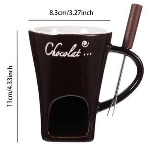 Tasse/Caquelon à Fondue En Céramique Pour Chocolat Ou Fromage - 11x8.3cm - Neuf