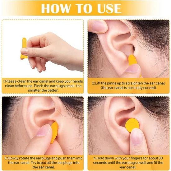 Bouchons d'oreille,5 Paires Bouchon d'oreille Anti Bruit Boule Quies pour  Dormir Protection Auditive