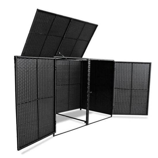 Xis Abris Pour Poubelle Double Resine Tressee Noir 148x80x111 Cm Achat Vente Abri Jardin Chalet Xis Abris Pour Poubelle Cdiscount