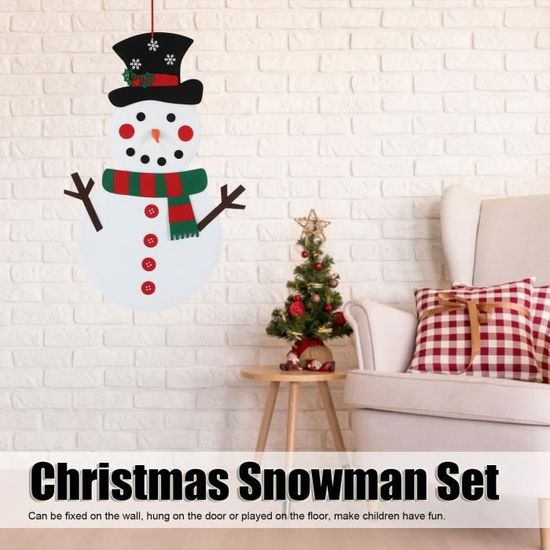 Décorations de Noël petit bonhomme de neige avec sapin massif 8,5-9cm cadeau pendentif NEUF