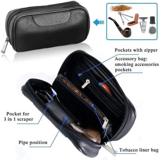 Pipe à Tabac 3 En 1 Avec Outil De Nettoyage – Design Amovible Et Pratique Pour Fumeurs