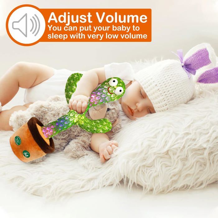 Idena Cactus Bavard 33 Cm – Peluche Qui Répète Avec Lumière Et Mouvement, Piles AA