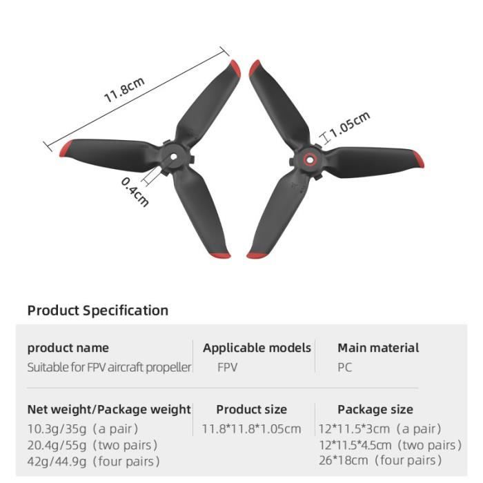 4 Hélices Pliables Montage Rapide en Fibre de Carbone pour Drone FIMI X8 SE 2020 - Maison Du Drone
