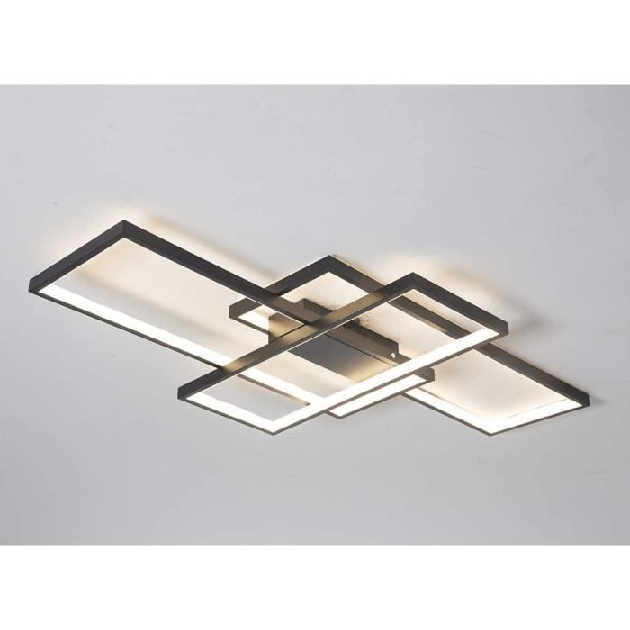 Luminaire Plafonnier LED de Salon Chambre Dimmable Lustre Moderne Rectangle  Design avec Télécommande Suspension Lampe abajour [1239] - Cdiscount Maison