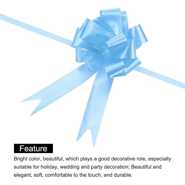 Lot De 6 Nœuds Cadeaux 15,2 Cm - En Organza Noir, Pour Emballage Fêtes, Noël, Mariage | Décorations élégantes Et Faciles à Poser - 3