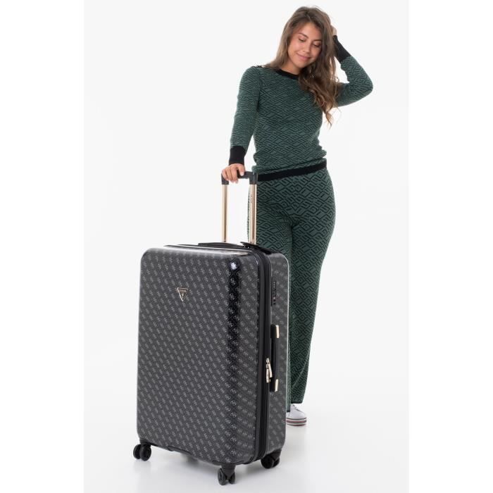 Valise rigide print logos Guess jeans Femme U Noir