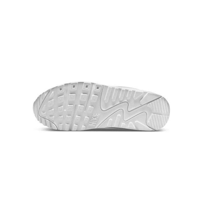 Basket Femme NIKE Air Max 90 Blanc Cuir Lacets Semelle Waffle