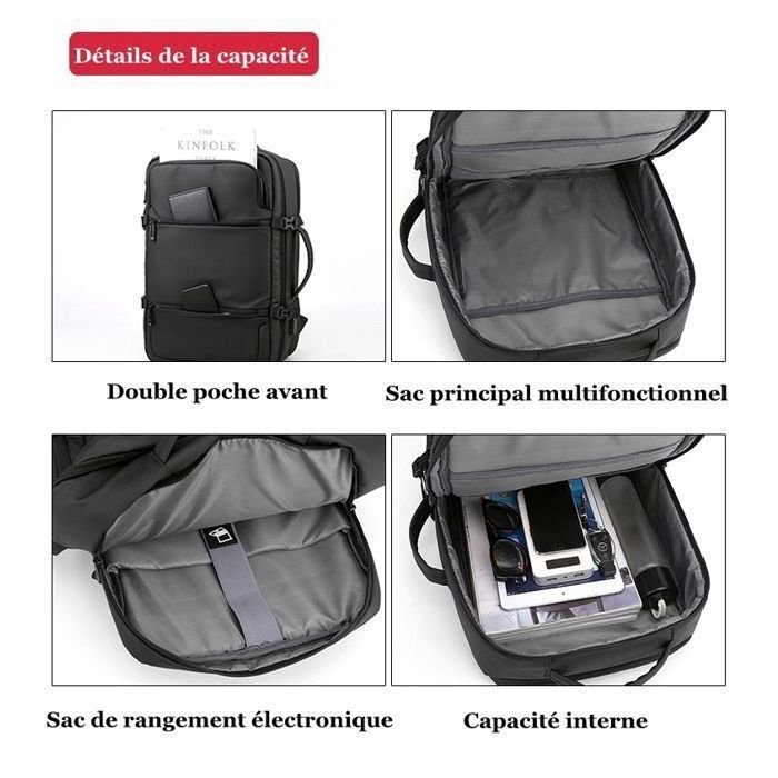 Sac à Dos Voyage Cabine 30x17x45cm, Bagage Cabine Femme Bagage à