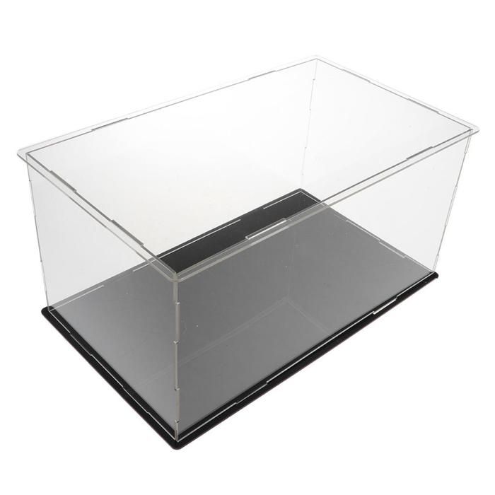 Vitrine Acrylique 19,5 X 8,5 X 8,5 Cm – Boîte Pour Figurines Miniatures – Noir – 2mm D'épaisseur