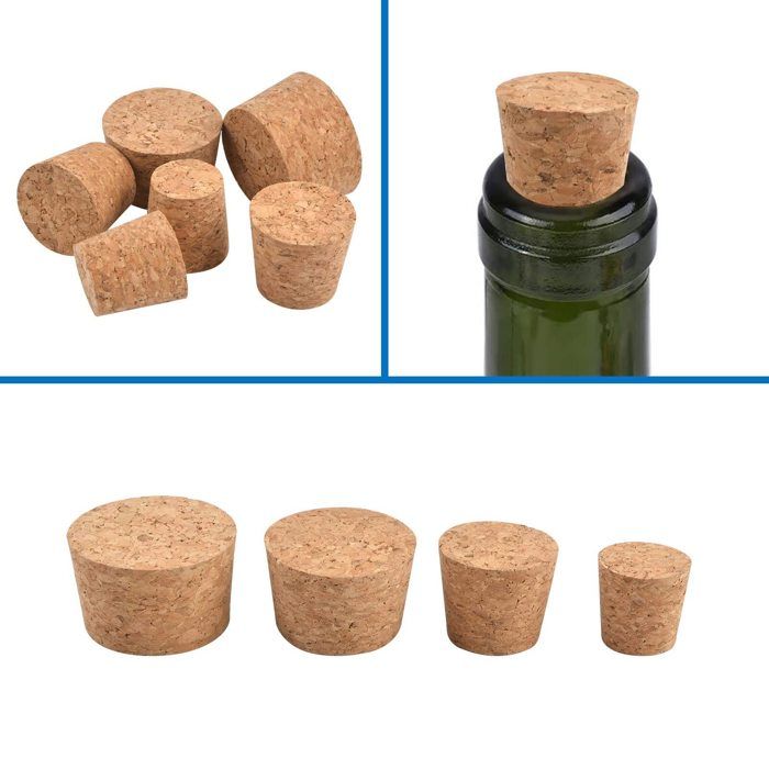Bouchons En Liège Naturels Pour Bouteilles De Vin - Lot De 200 - Format Cylindrique Standard - Idéal Bricolage Et Décoration - 5