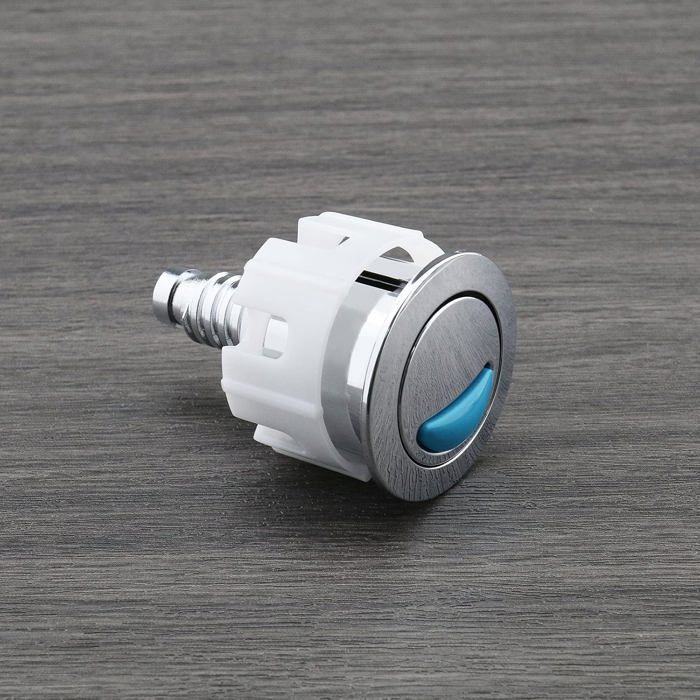 Lot De 2 Boutons De Chasse D'Eau WC - Boutons Ronds Argentés Pour Réservoir Double Commande