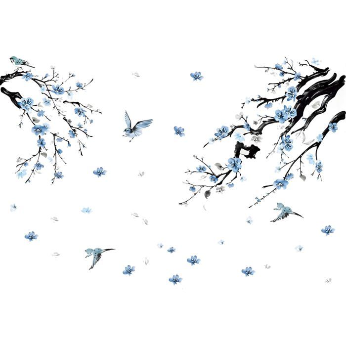 GOMAKERER 1 Feuille D'Autocollant Mural Auto Adhésif Affiches Et Impressions Murales Oiseaux Cardinaux Sur Les Branches Stickers Muraux Autocollants Créatifs Pour L'Art Mural Décoration Intérieure