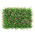 SALALIS haie artificielle Clôture de haies artificielles de clôture d'herbe de tapis jardin deco Fleur de ceinture violette Eucaly-0