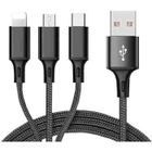ZISONIX 1pc 3 en 1 Multi Type Câble C Micro USB Data Sync Charge pour iPhone Android Nouveau - N