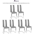 QUIIENCLEE Lot de 6 Chaises de salle à manger en arc - Dossier ergonomique avec un trou - Gris et blanc L 49 x 39,5 x 98,5 cm