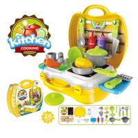 Dinette - cuisine,Faire semblant de jouer pour enfants,jouets de maison,valise en plastique portable,outils de - Kitchen[E62]