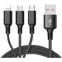 1pc 3 en 1 Multi Type Câble C Micro USB Data Sync Charge pour iPhone Android Nouveau - N