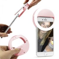 URCOVER Anneau Lumineux LED Light Selfie Ring - Universel - USB Dimmer-Reglable Strobo-Mode en Rose